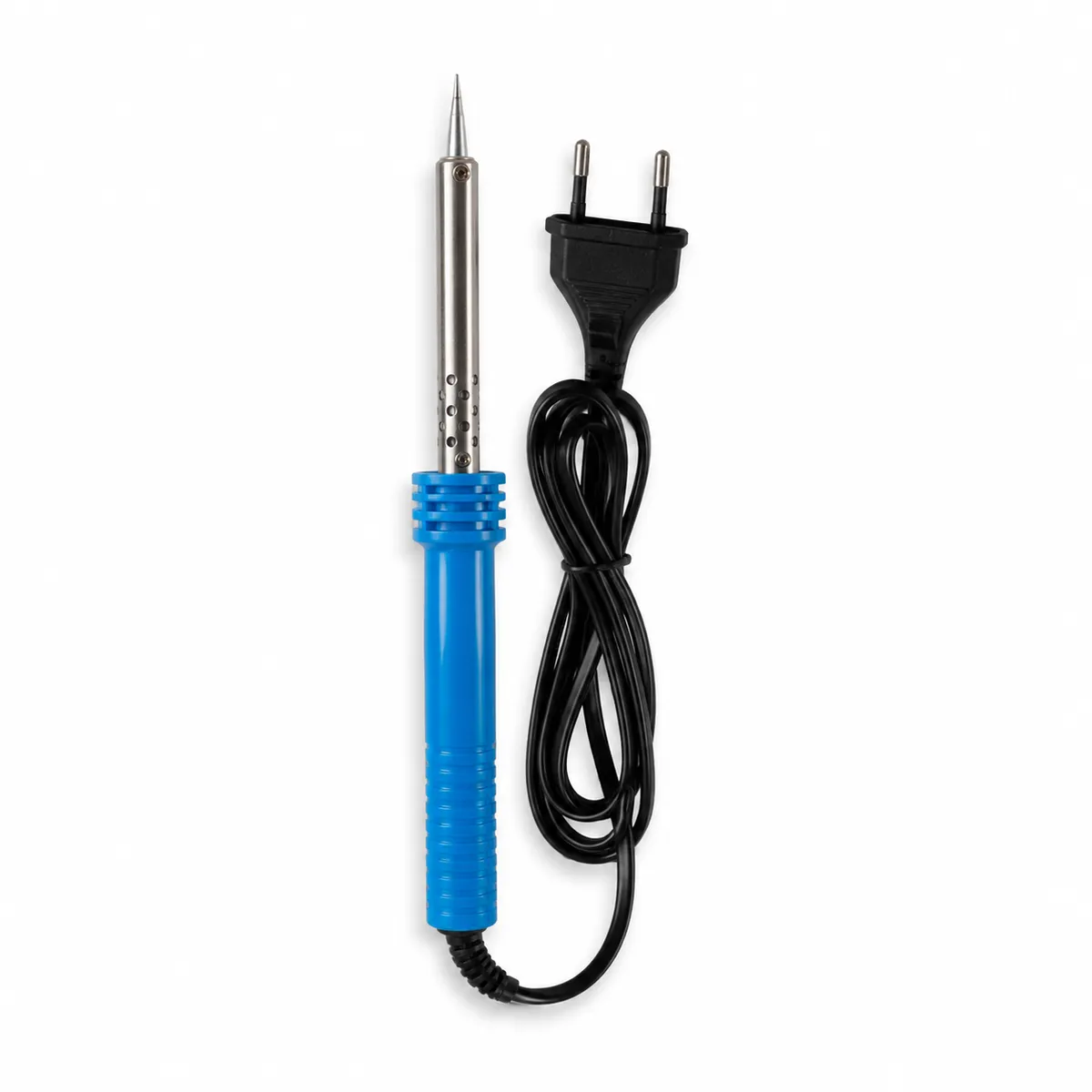 Electric Soldering Iron 220-240V with Pointed Tip, Blue Anti-Slip Handle