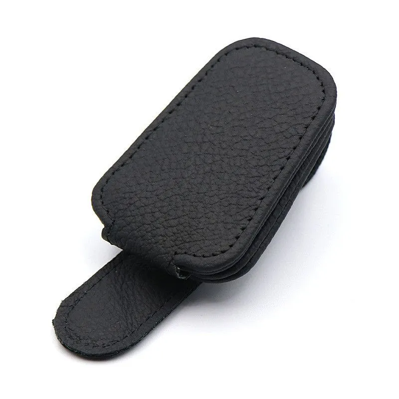 Car Glasses Holder - Sunglasses & Card Storage Clip - Black