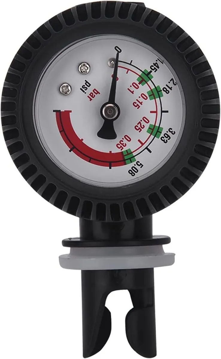Nylon Inflatable Boat Air Pressure Gauge, Black, 0-0.35 Bar 0-5.08 PSI