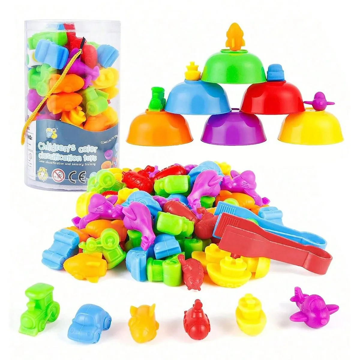Colour Sorting & Matching Toy for Kids - Boosts Logic & Motor Skills - Multi-coloured