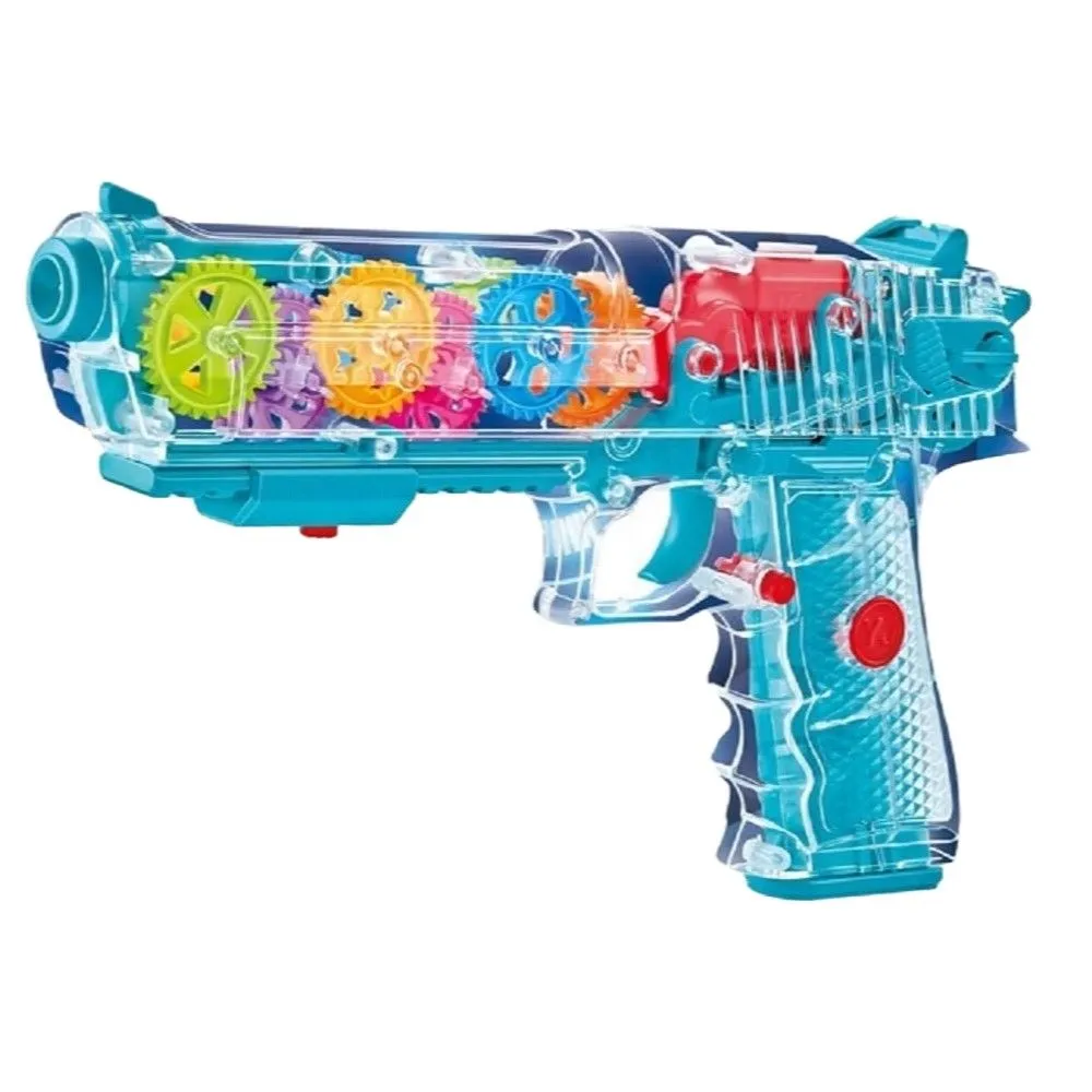 Toy Gear Gun with Cools 3D Lights and Sounds for Kids - Blue