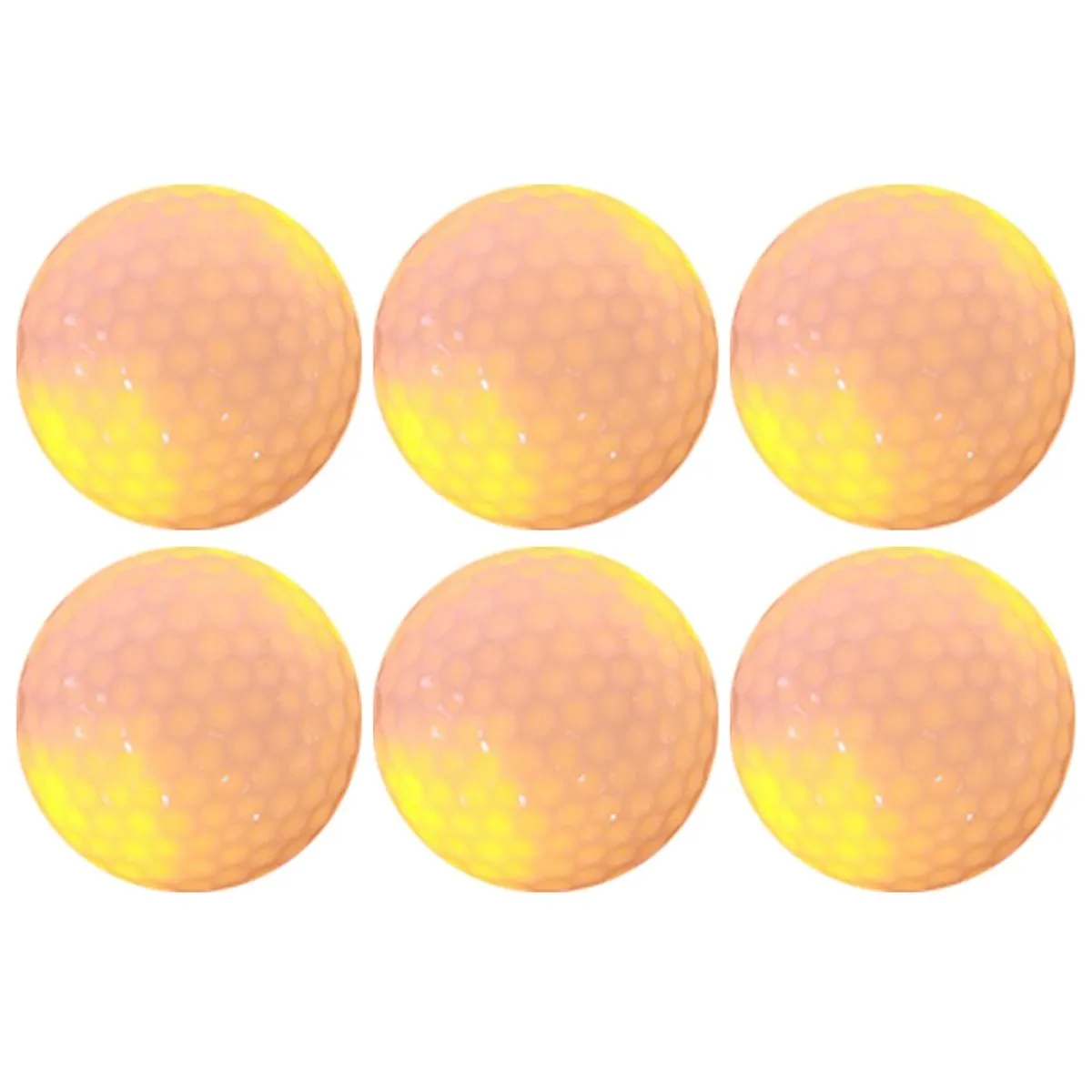 6pc Orange LED Luminous Golf Balls