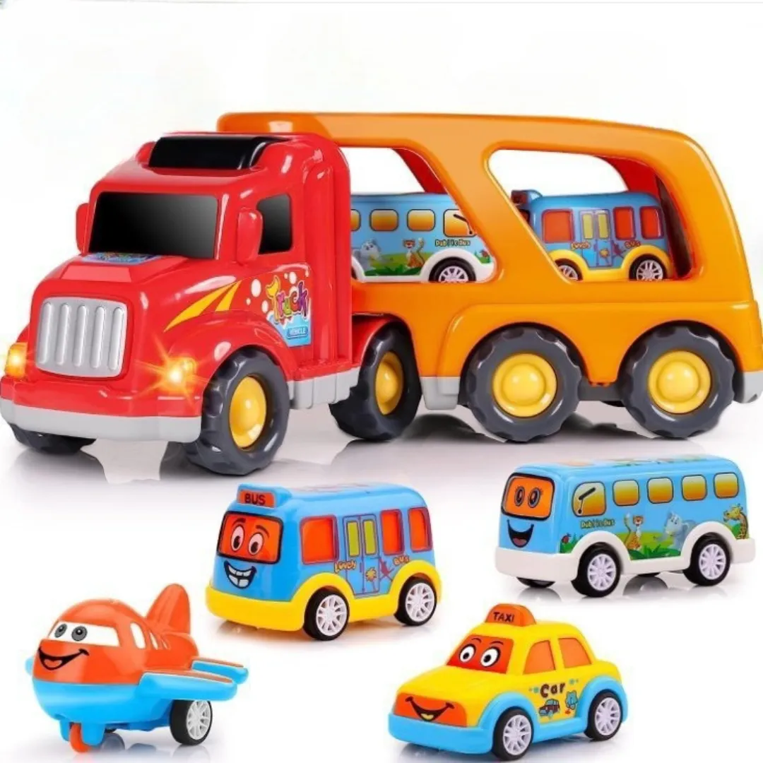 Children's Toy Car For Boys, 5 In 1 Carrier Toy Trucks, Toddler Toy Age 2-4