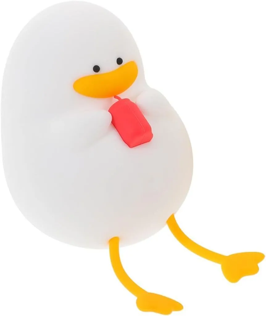 Silicone Duck Night Light for Rechargeable Warm Tap Lamp Bedside