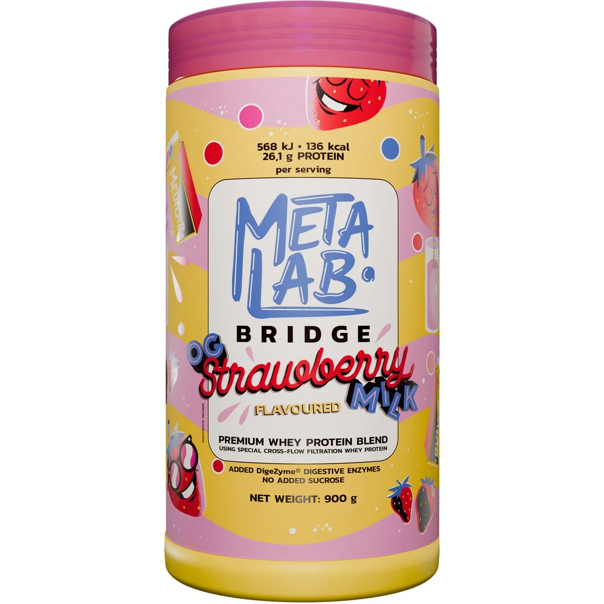 METALAB Bridge Premium Whey Protein Blend (900g) - Strawberry Milk