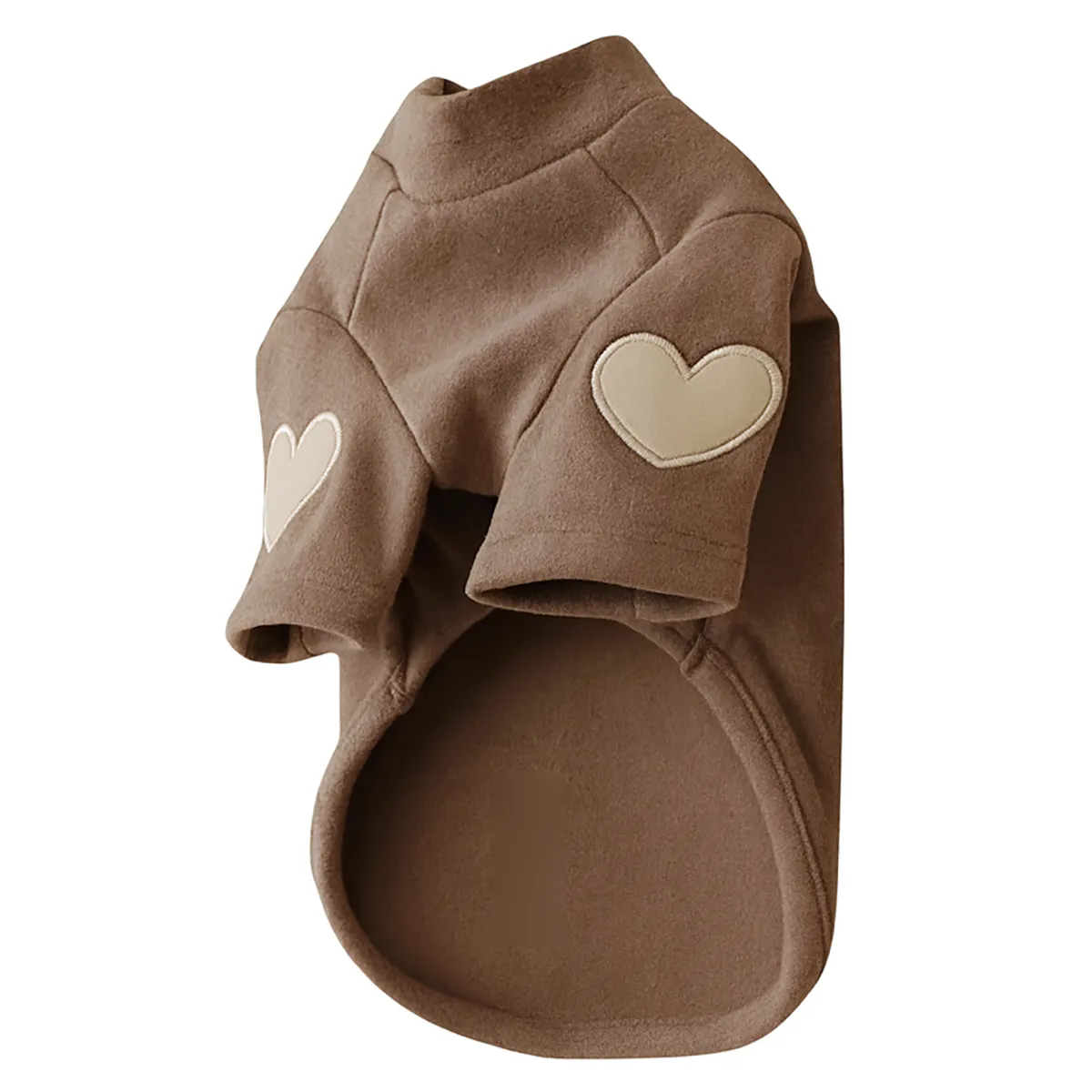 Heart Embroidered Lightweight Knit Pet Clothing - Brown