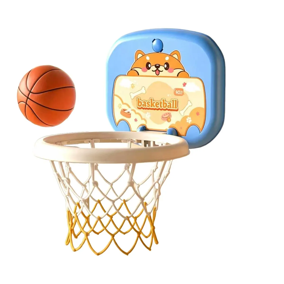 Kids Wall Mounted Basketball Hoop Punch Free Indoor Shooting Toy