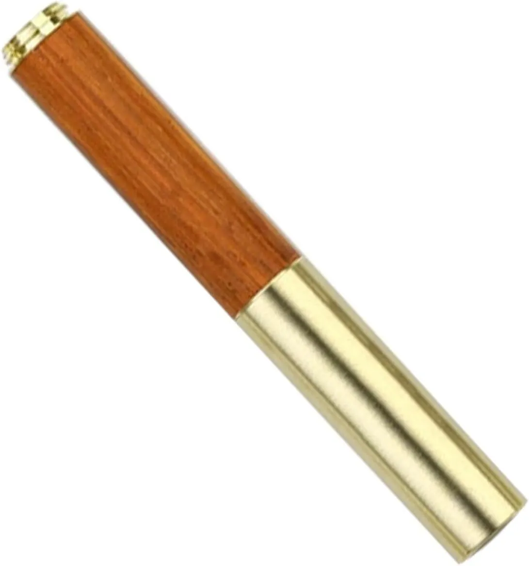 Retro Brass Mini Fountain Pen with Rosewood Body Portable Tiny Writing Pen