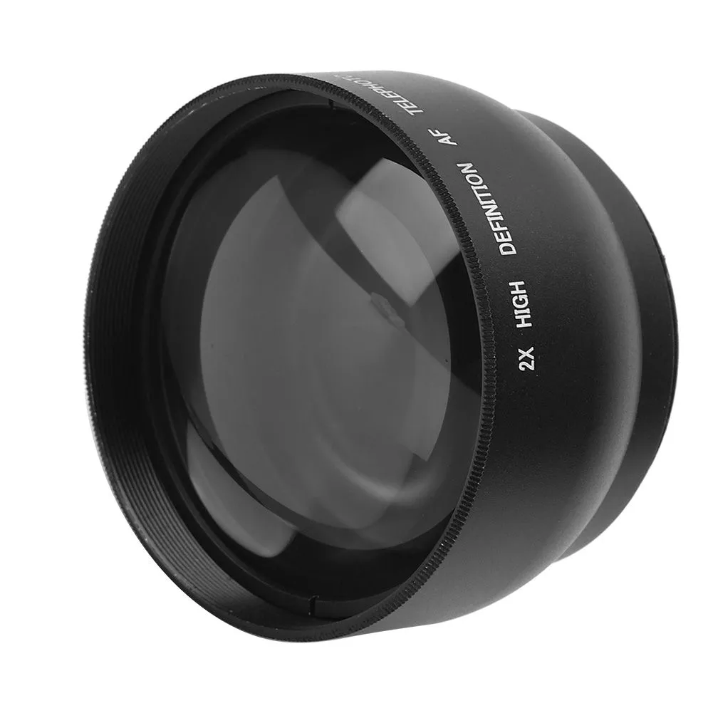 Aluminum Alloy 2X Magnification Additional Lens 52MM For 52MM Camera Lenses