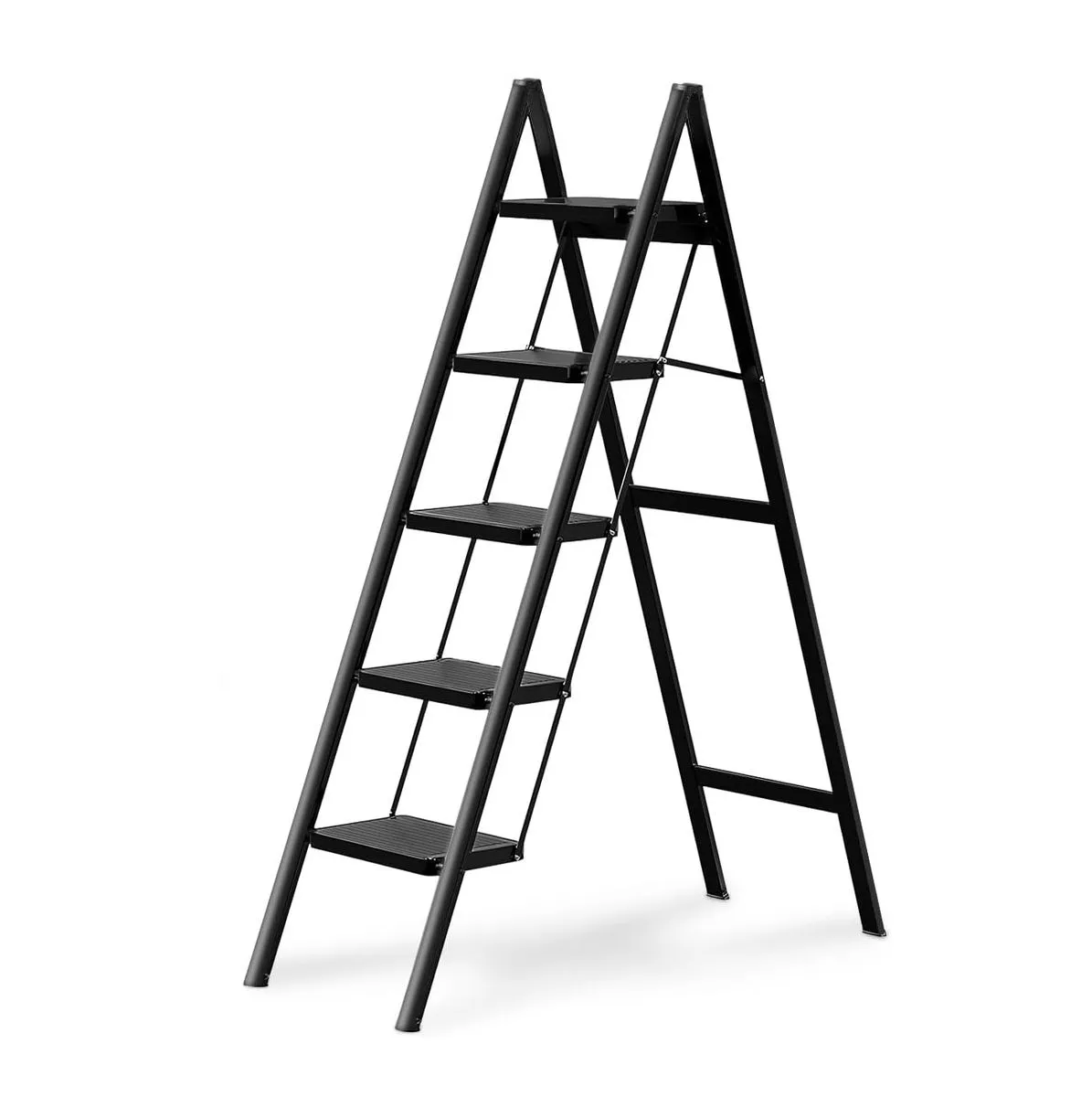 5-Step Folding Ladder - Heavy-Duty, Anti-Slip & Space-Saving
