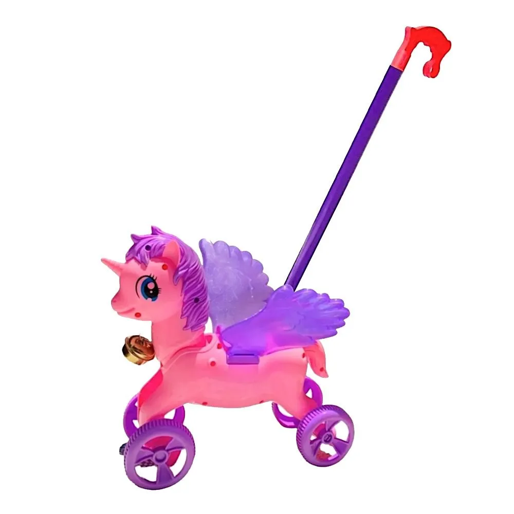 Baby Walker Push and Pull Toy for Toddlers - Pink & Purple