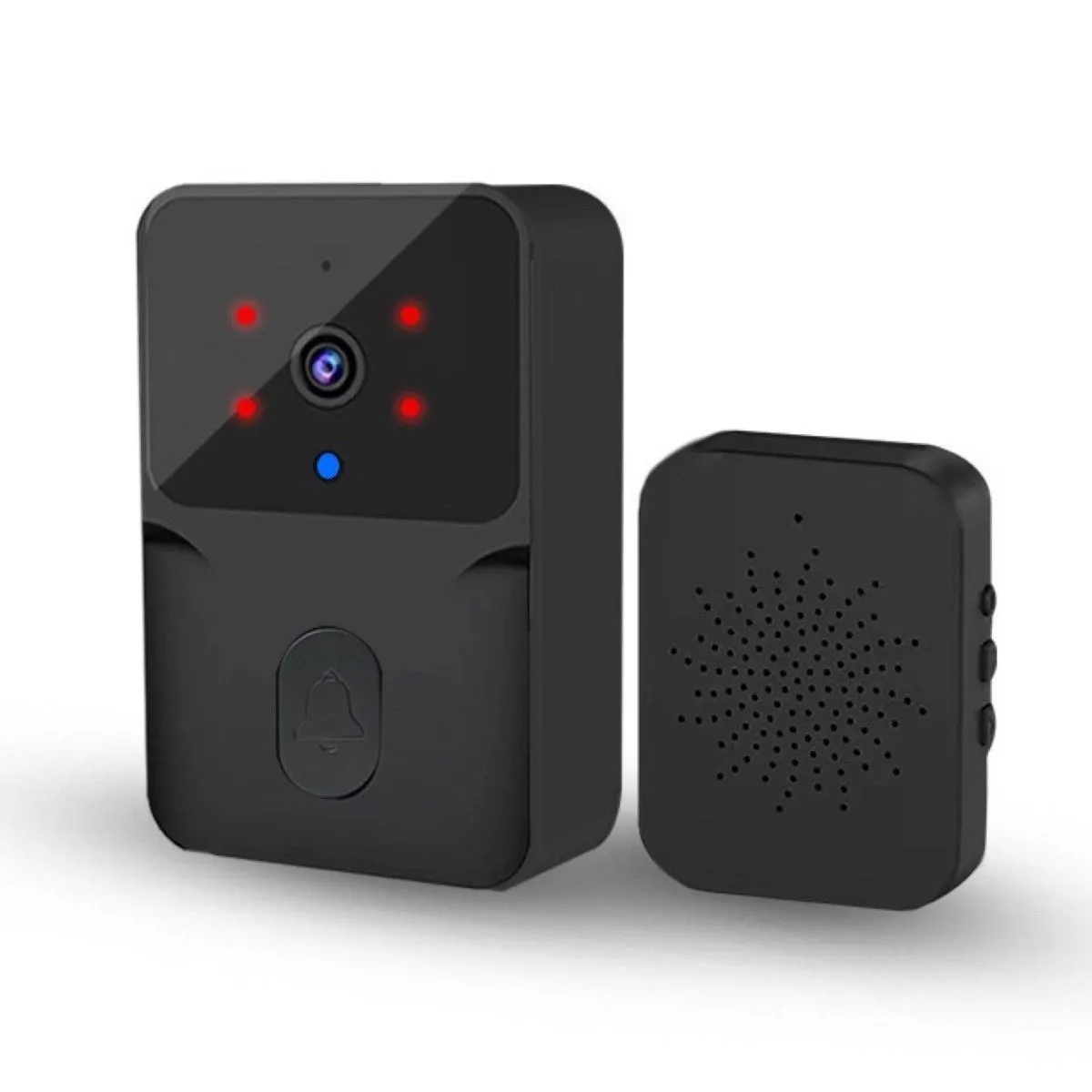 Smart WiFi Video Doorbell Remote Night Vision Intercom - Black
