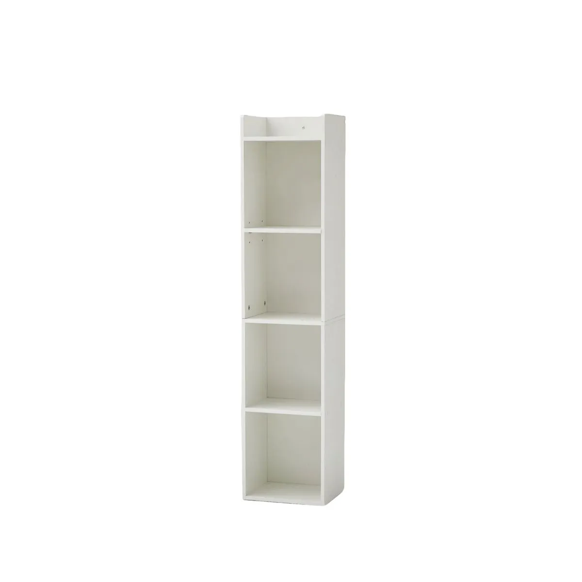 Space-Saving 5-Shelf Floor Board Bookcase. - White