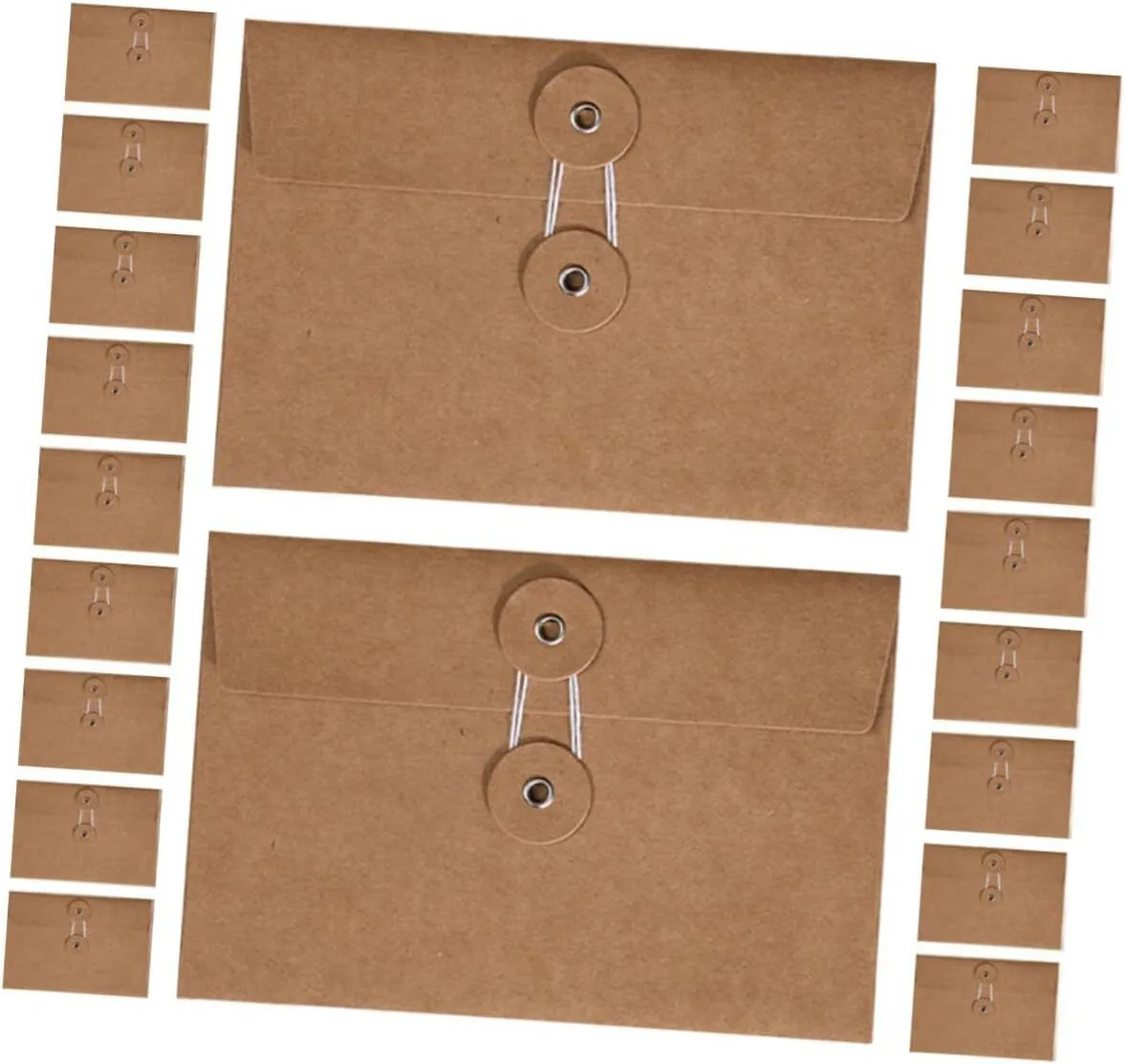 Sturdy Kraft Paper Envelopes String Closure 20pcs Office Storage Bag