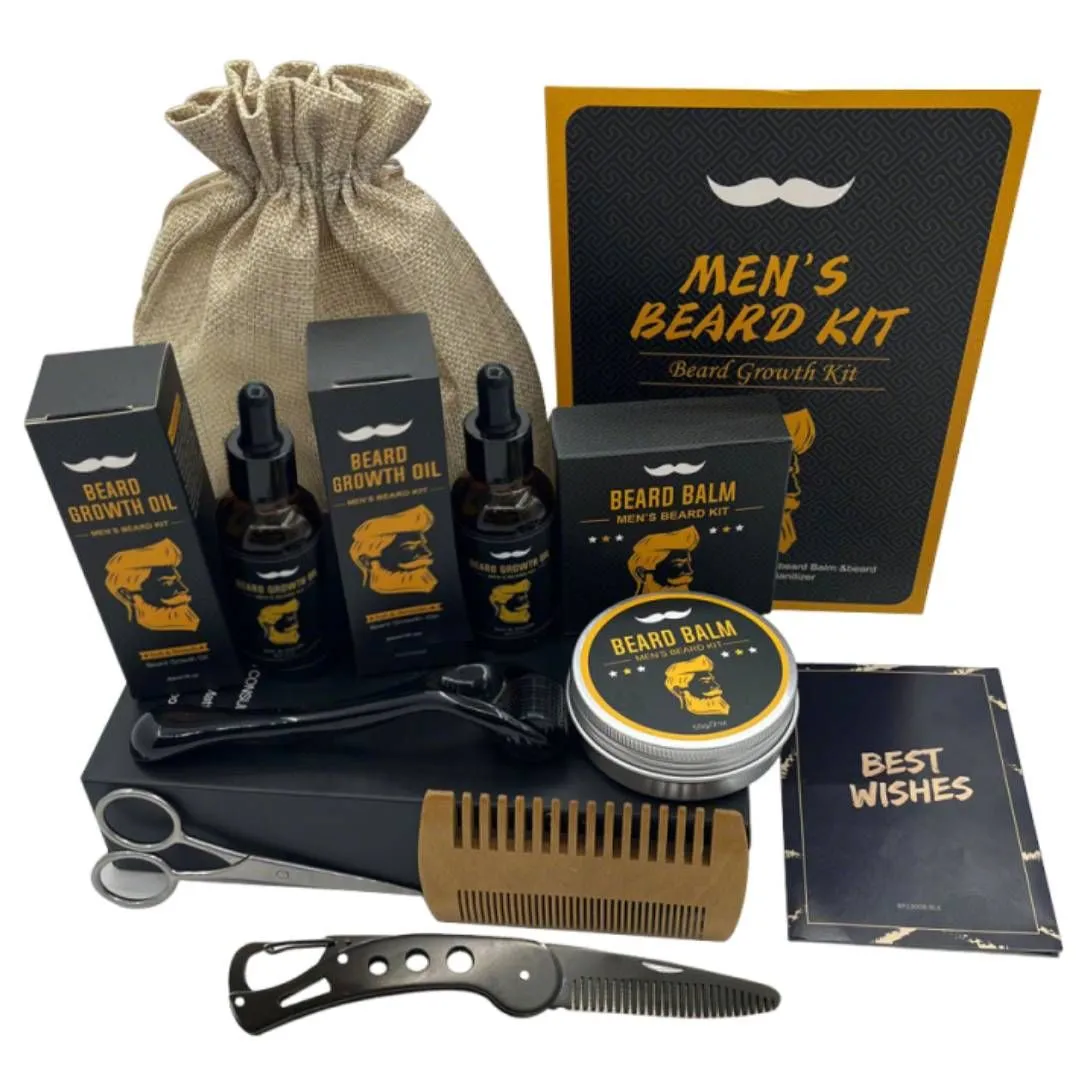 8 Pcs Beard Grooming Care Kit for Men Beard Growth Kit Perfect Gifts