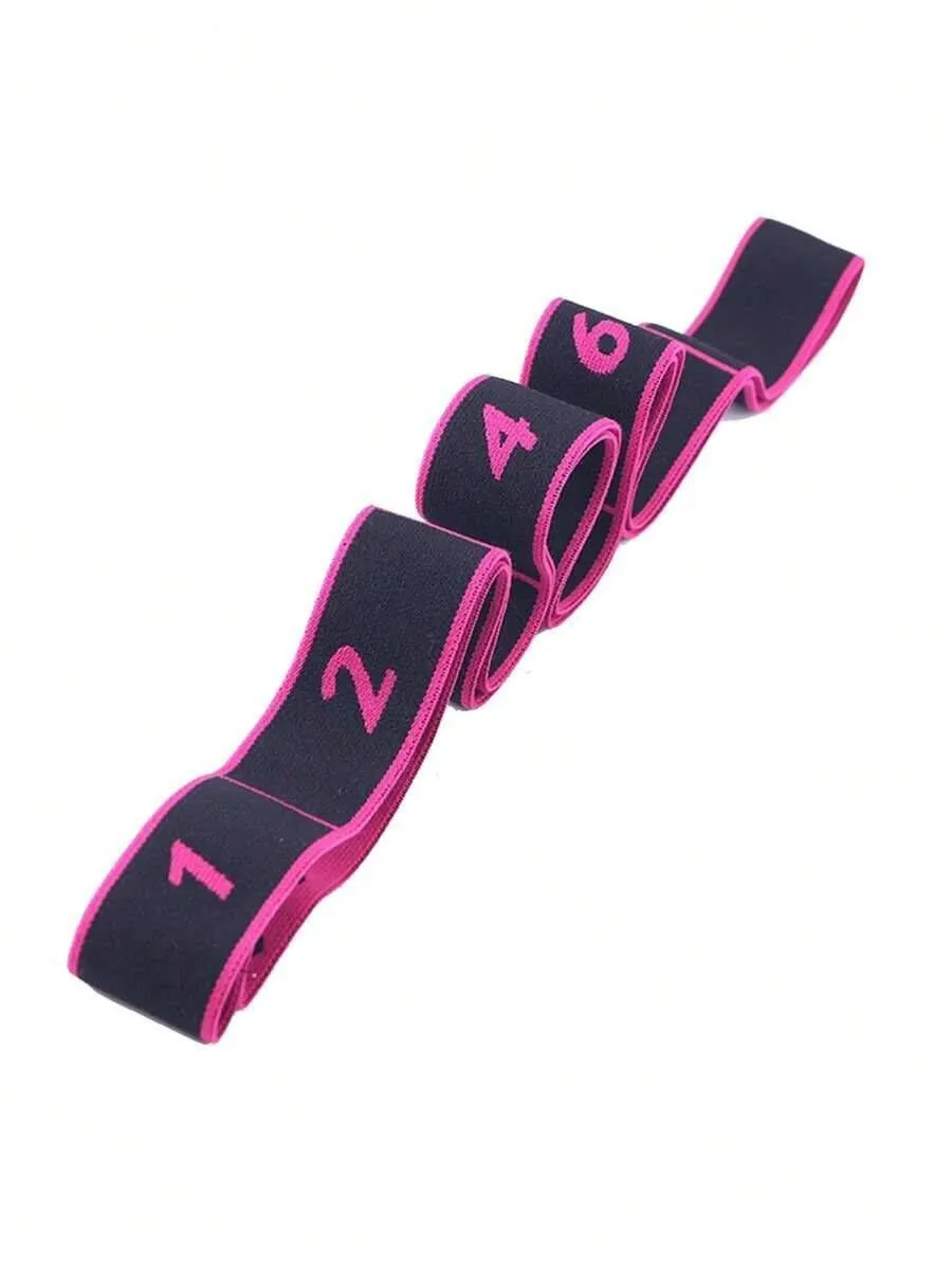 Yoga Fitness 8-Shape Dance Elastic Band, Digital Extension Band Gym - Hot Pink