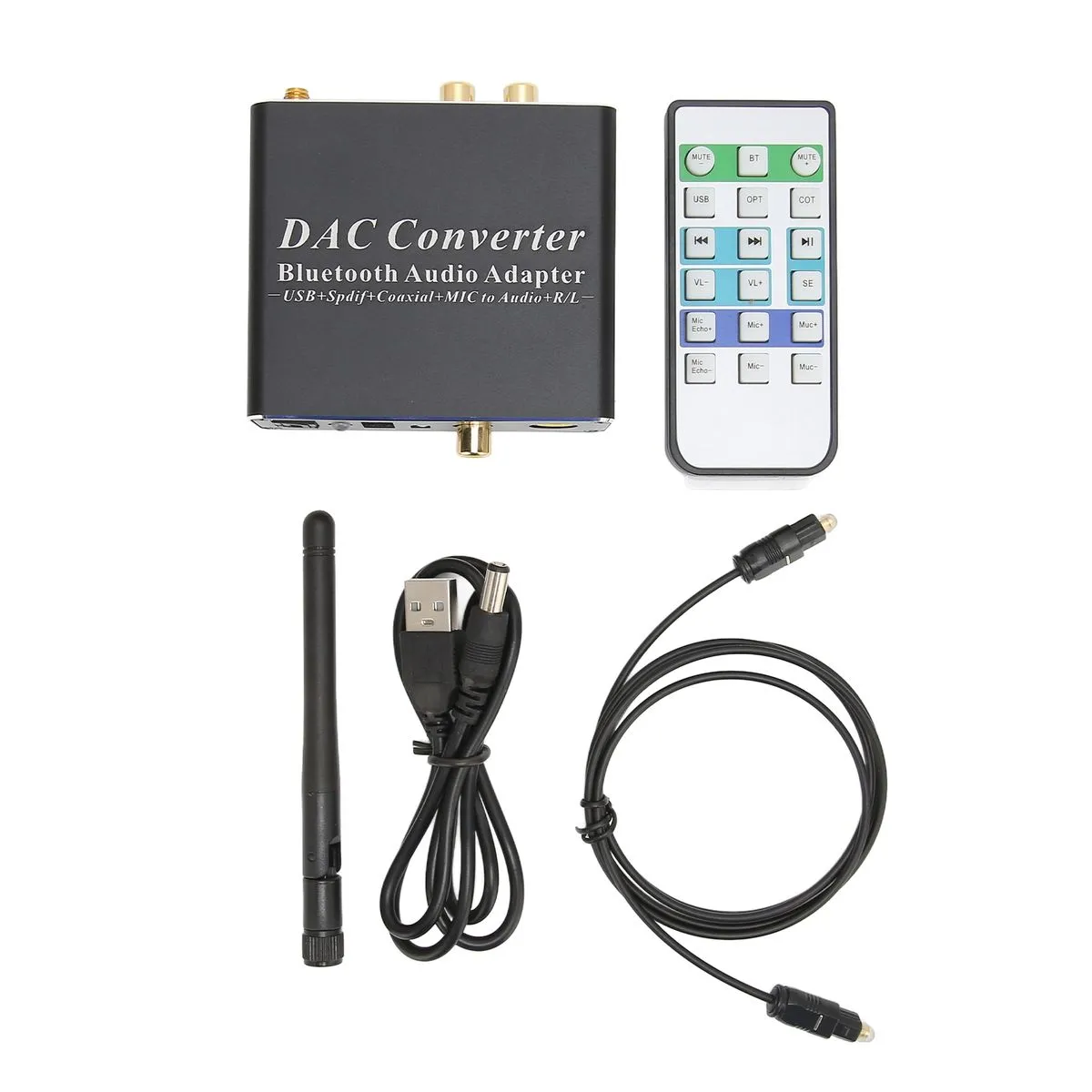 DAC Converter SPDIF Optical Input RCA 3.5 mm Output DAC Bluetooth Adapter