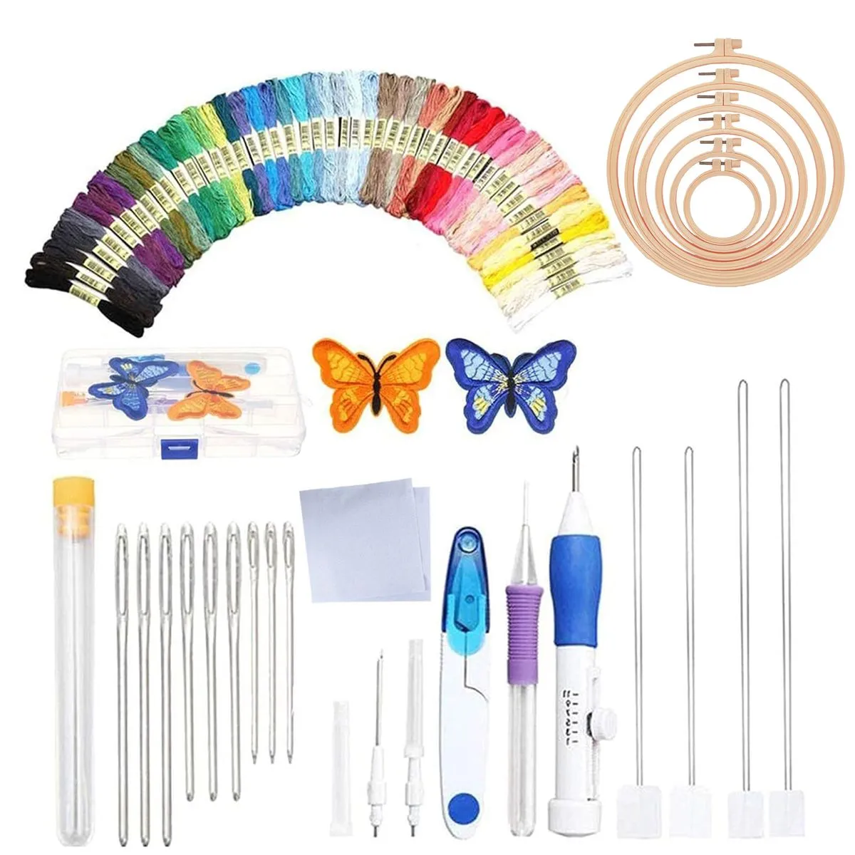 76 PCs Sewing Needlework Embroidery Cross Stitch DIY Kit - 50 Colors