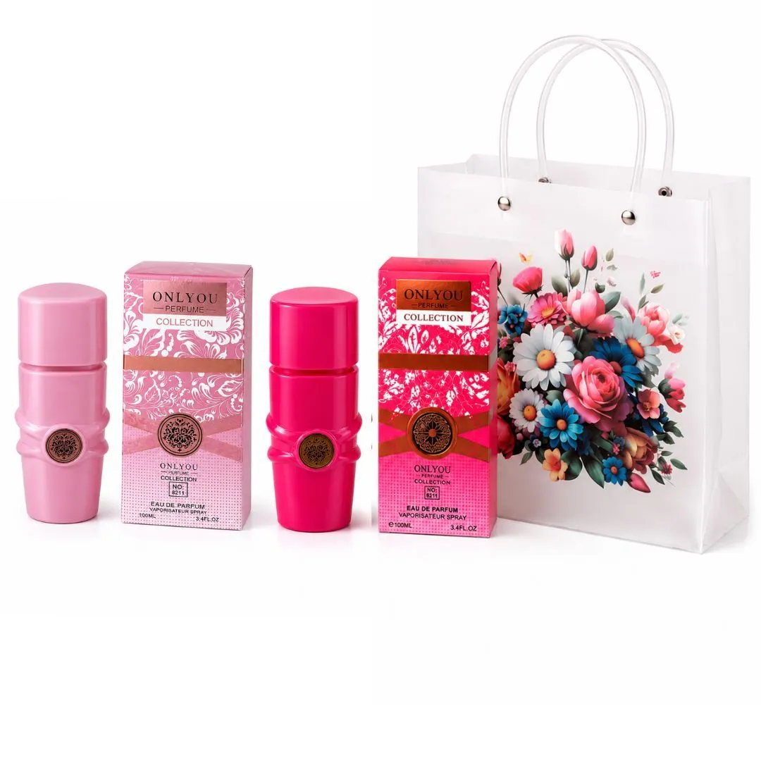 Only You Pink Purple Perfume Collection Gift Set with Floral Gift Bag