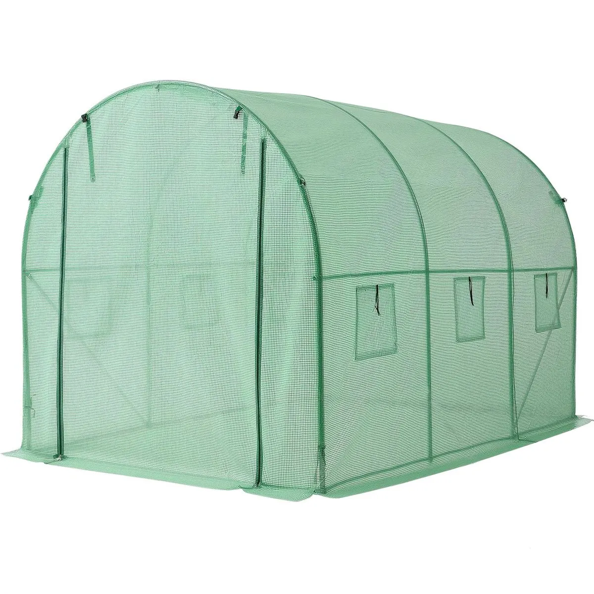 3 x 2 x 2 m Walk In Tunnel Greenhouse PE Cover 6 Window Vent Hoop House