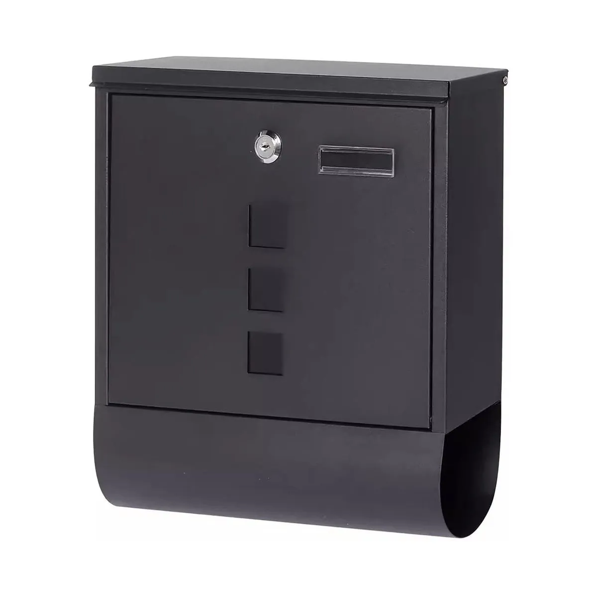 Large Stainless Steel Wall Mounted Mailbox, Lockable Letter Box with Keys