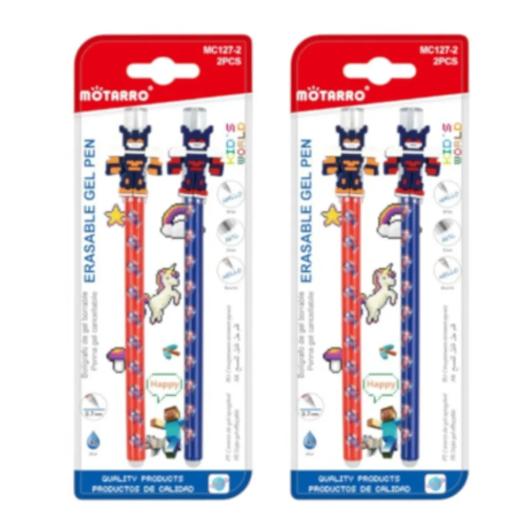 Motarro Erasable Pen Blue 0.7mm 2PCS - 2 Pack