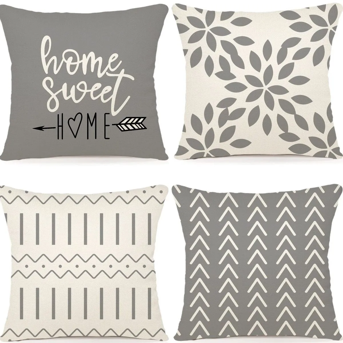 4PCS Sofa Window Pillow Cover Linen Fabric Cushion Set