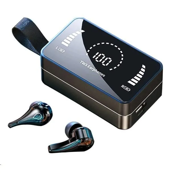 MnM-H3 Aviation Wireless Sports TWS Earphone 9D HiFi Stereo BT5.0 +3500mAh