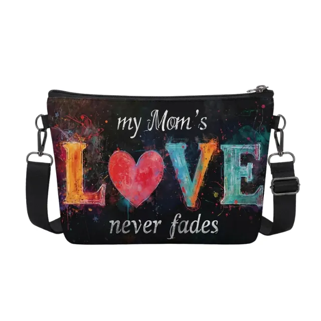 Mom Appreciation Gift Felt Crossbody Bag 15x15cm - My Moms Love Never Fades