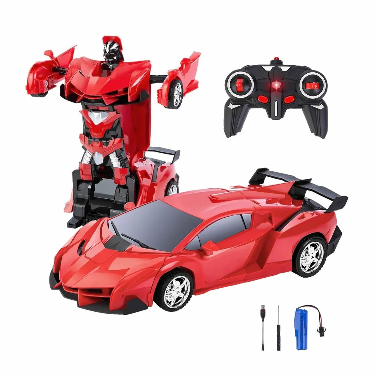 Remote Control Transforming Robot Car,2 in 1 Deformable Vehicle Toy