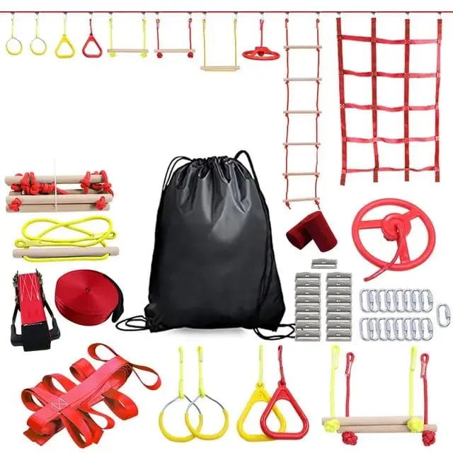 Kids Obstacle Course Slackline - 11 Piece
