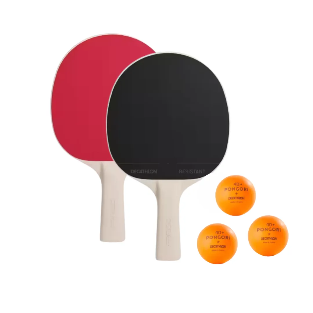 Pongori Durable Bats and 3 Table Tennis Balls - Set PPR 100 - Set of 2