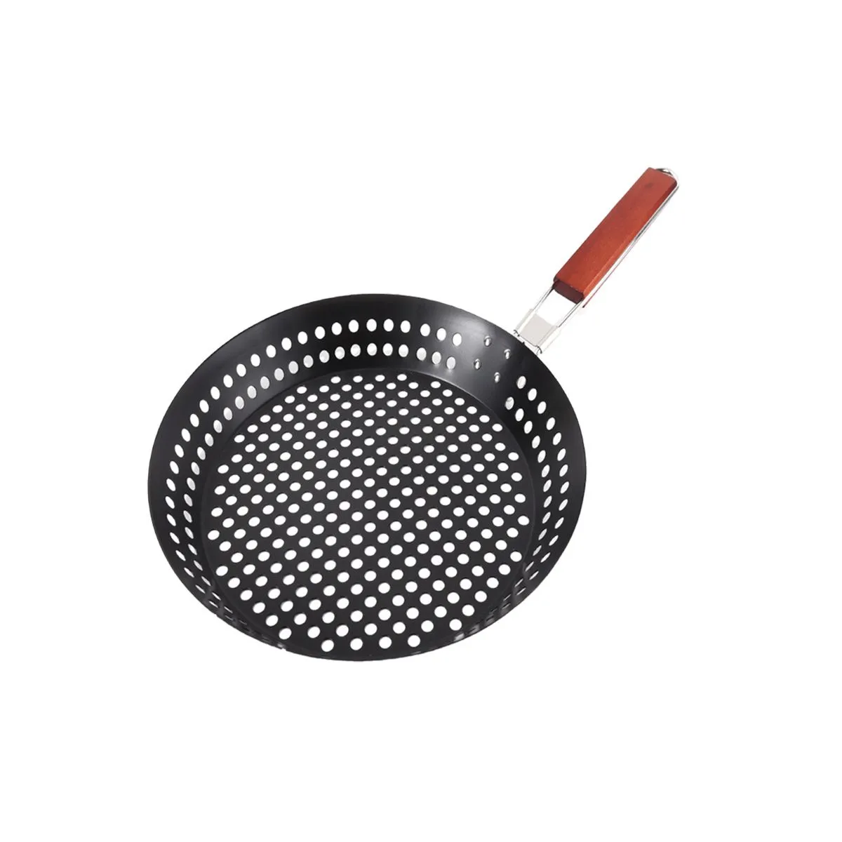 Non-Stick Grill Skillet Pizza Grill Pan with Foldable Handle For Barbecue