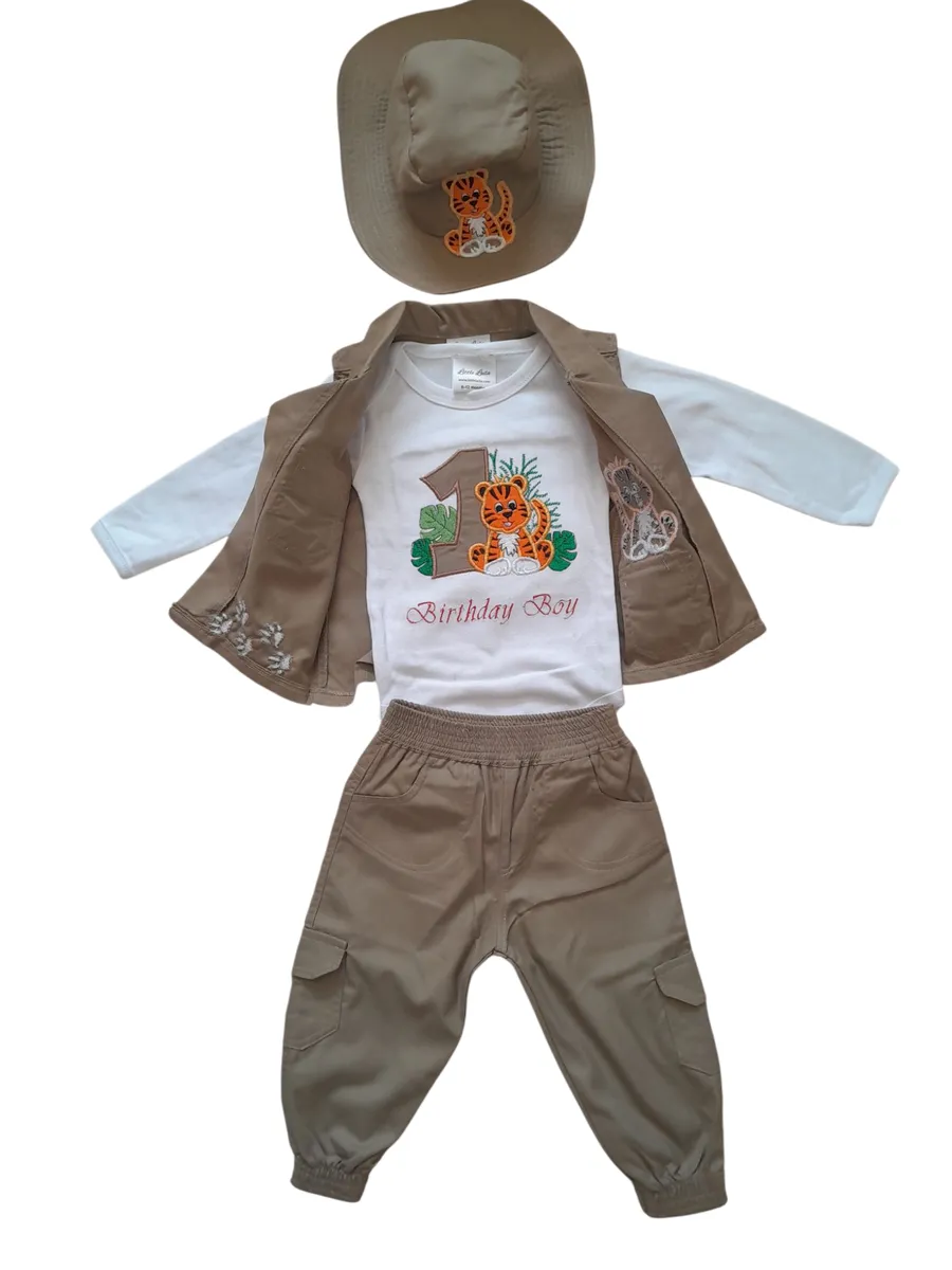 Little Leila - Tiger Safari Birthday Outfit ( Long Sleeve )