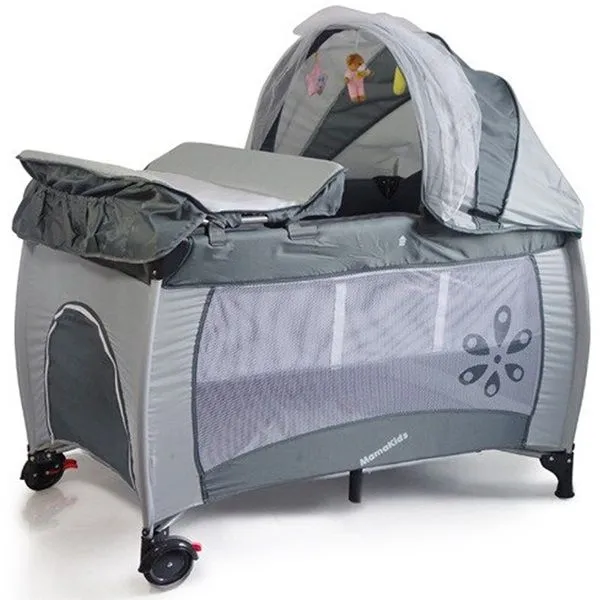 Grey 2-In-1 Baby Playpen & Cot bed Baby Crib