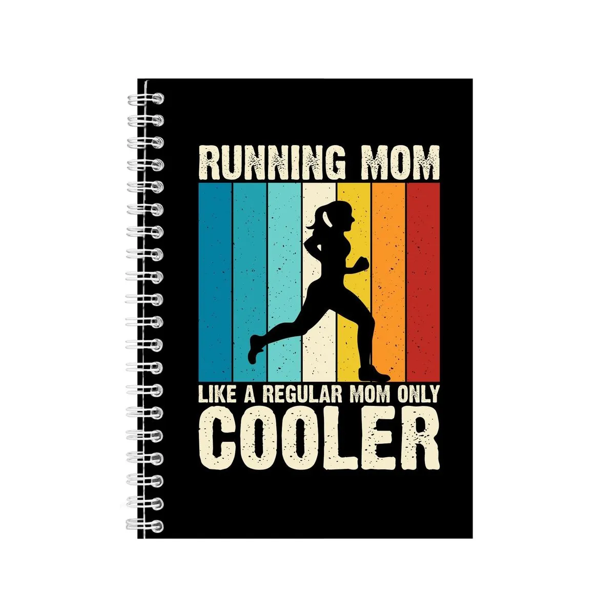 Regular Mom A5 Notebook Spiral Lined Running Graphic Saying Notepad Gift176