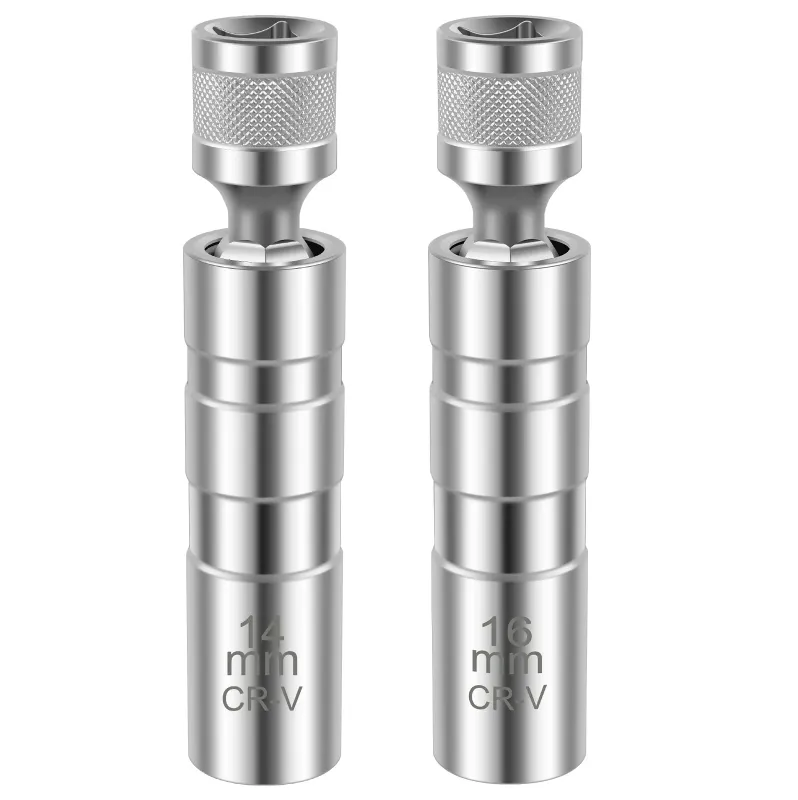 2Piece Spark Plug Socket 14mm 16mm 360 Swivel Spark Plug Socket Removal Tool