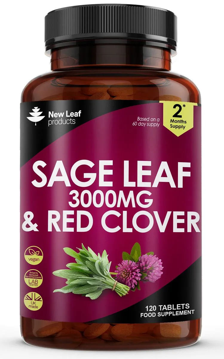 Sage Leaf Complex Tablets 2 Months Supply -Digestion, Hormones, Skin Health