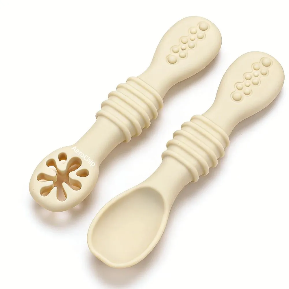 Easy-Clean Baby Silicone Spoon One-Piece Design for Hassle-Free Hygiene