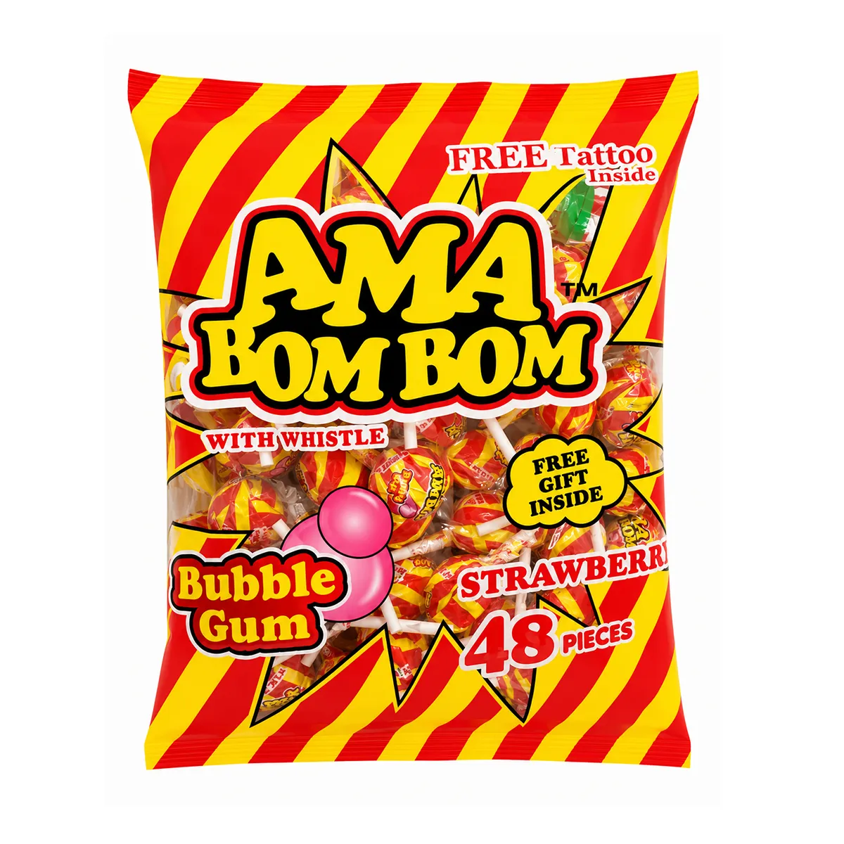 Ama Bom Bom Bubble Gum Lollipop