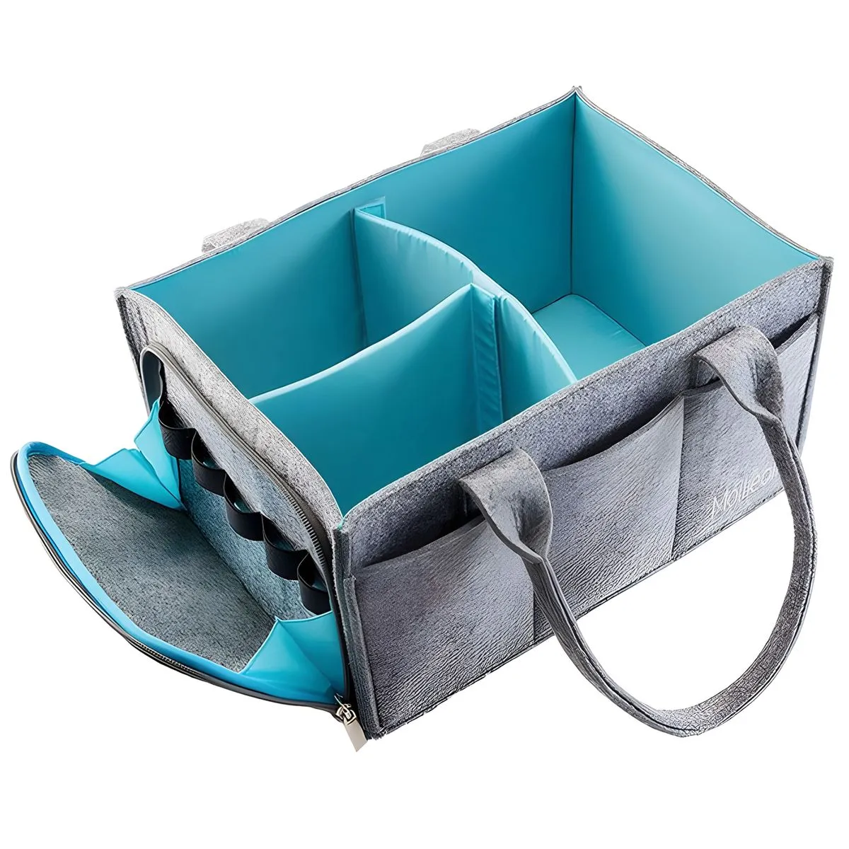 Baby Diaper Storage Box - Portable Baby Room Storage Basket - Felt Bag - Blue