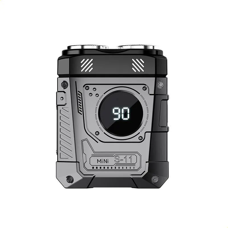 Mecha-style portable electric shaver - Black