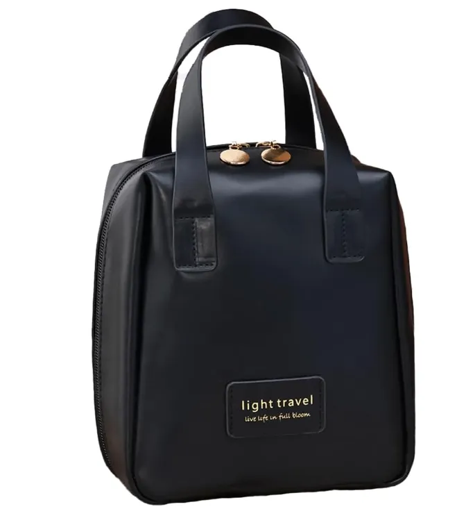 Travel Makeup Bag, Large Capacity Cosmetic Bags, Waterproof Portable Pouch - Black
