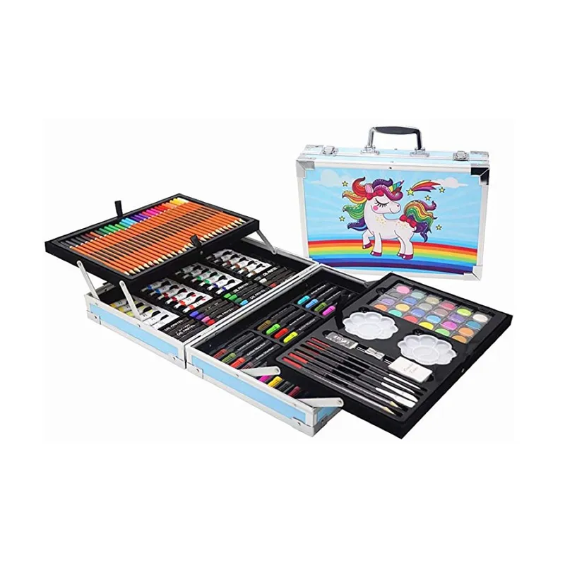 145 Piece Aluminium Drawing Kit Box YG-209 - Blue