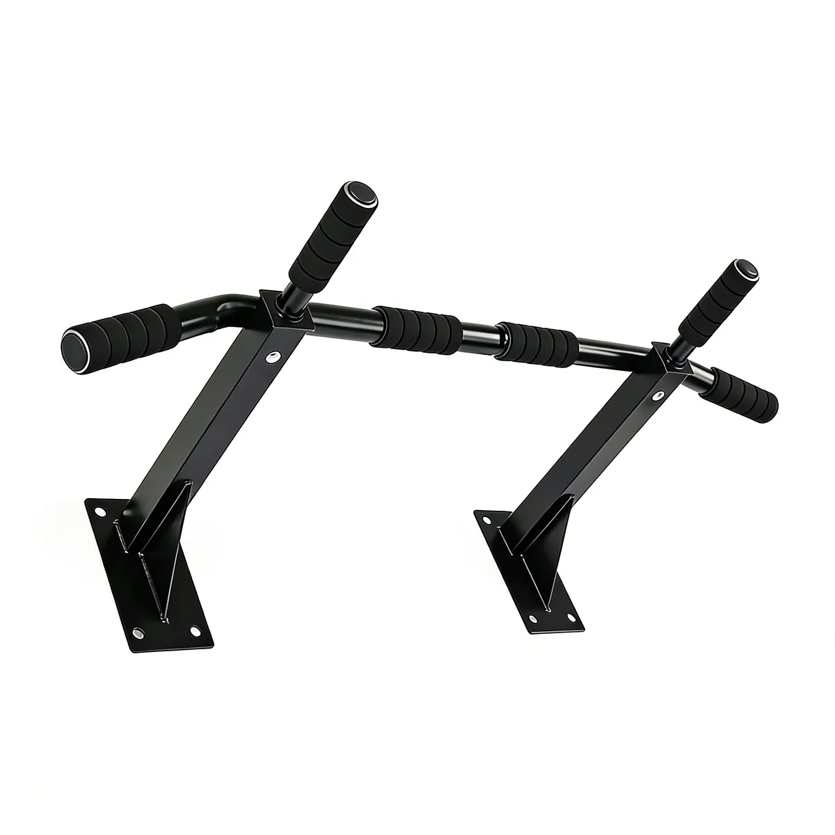 Wall-Mounted Pull-Up Bar with Multi-Grip Handles for Home Gym
