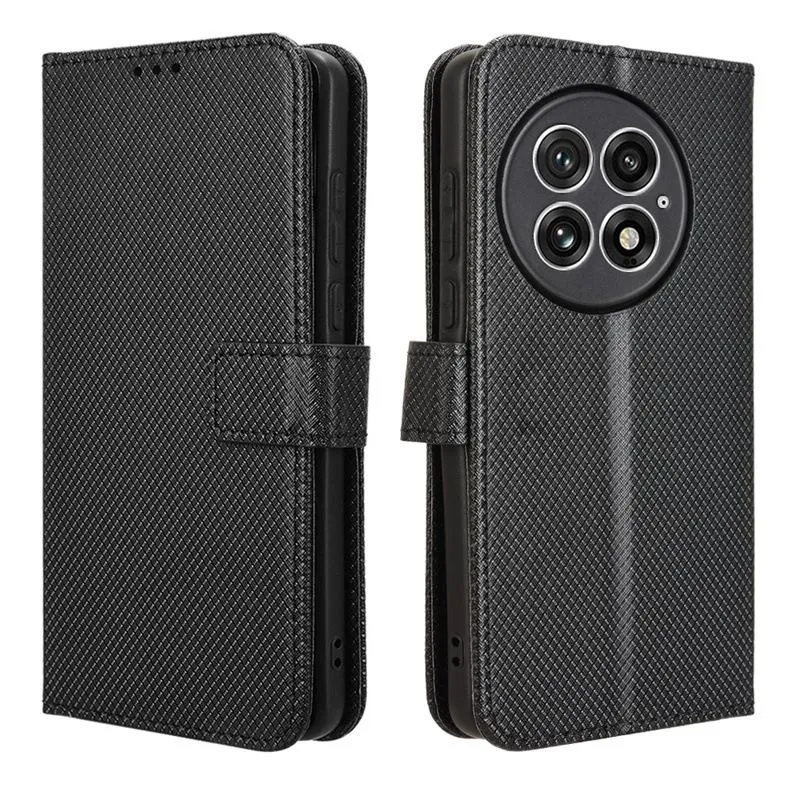 Flip Cases For OnePlus 13 Magnetic Buckle Shockproof Wallet Cover - Black