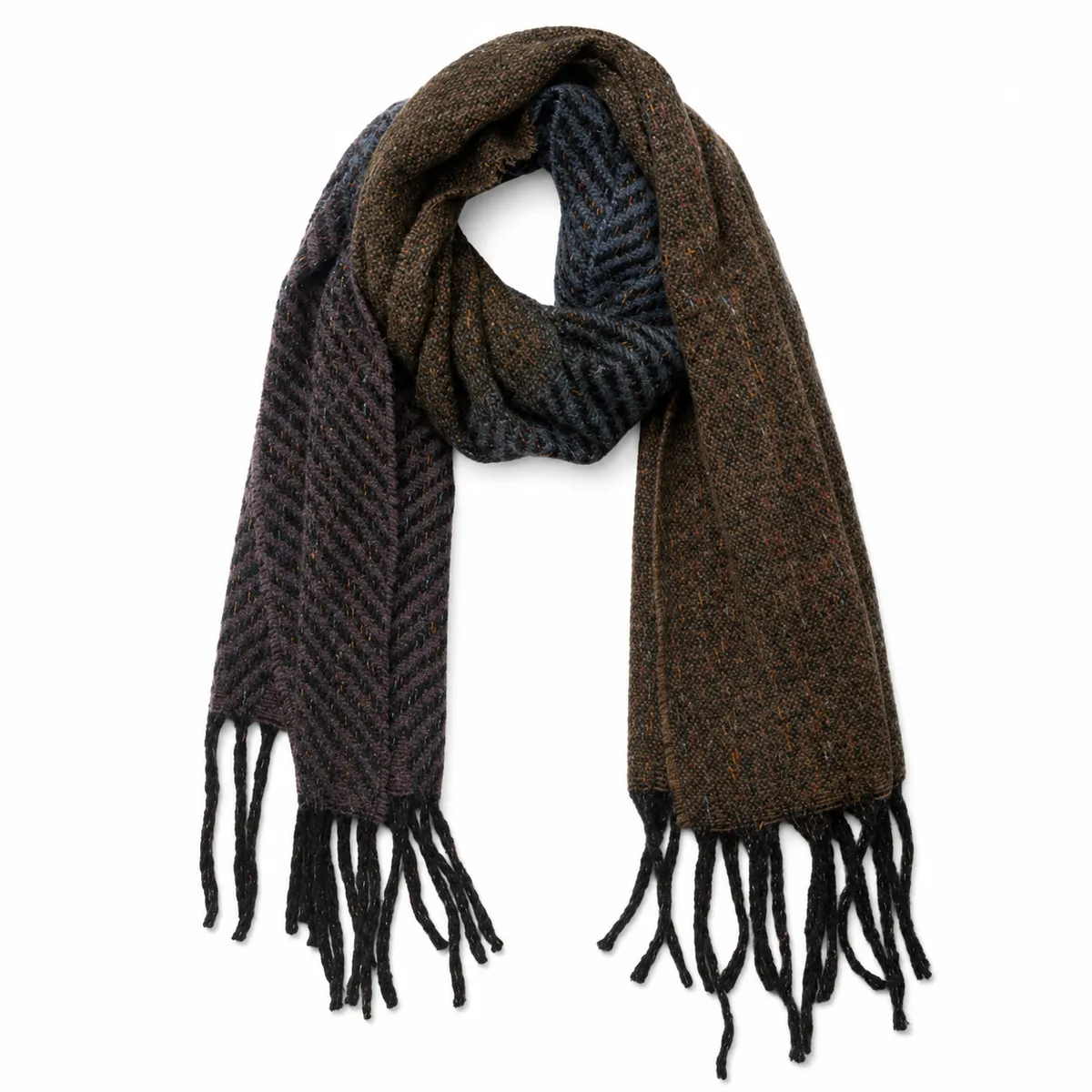 Winter Knitted Tassel Scarf Soft Warm Fashion Wrap Shawl for Women - Brown, Green