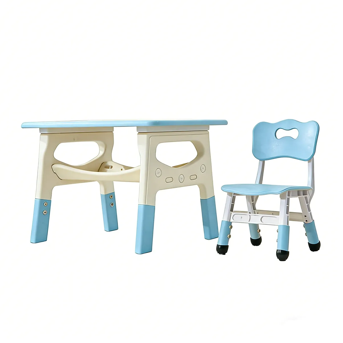 Height Adjustable Kids Play & Study Table and Chair Set for Ages 3-8 - Blue