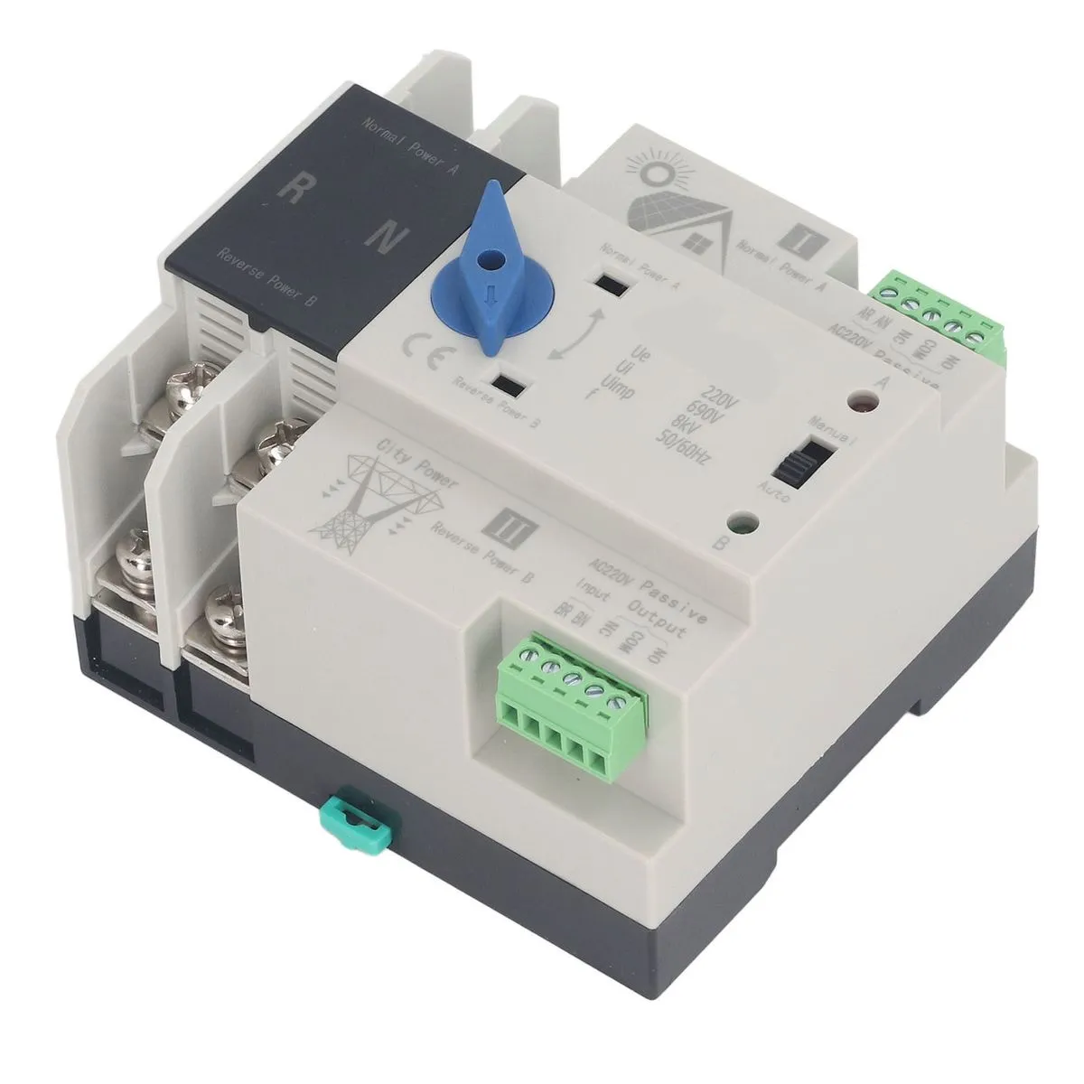 Automatic Transfer Switch 2P 63A 220V PV Controller for Solar System