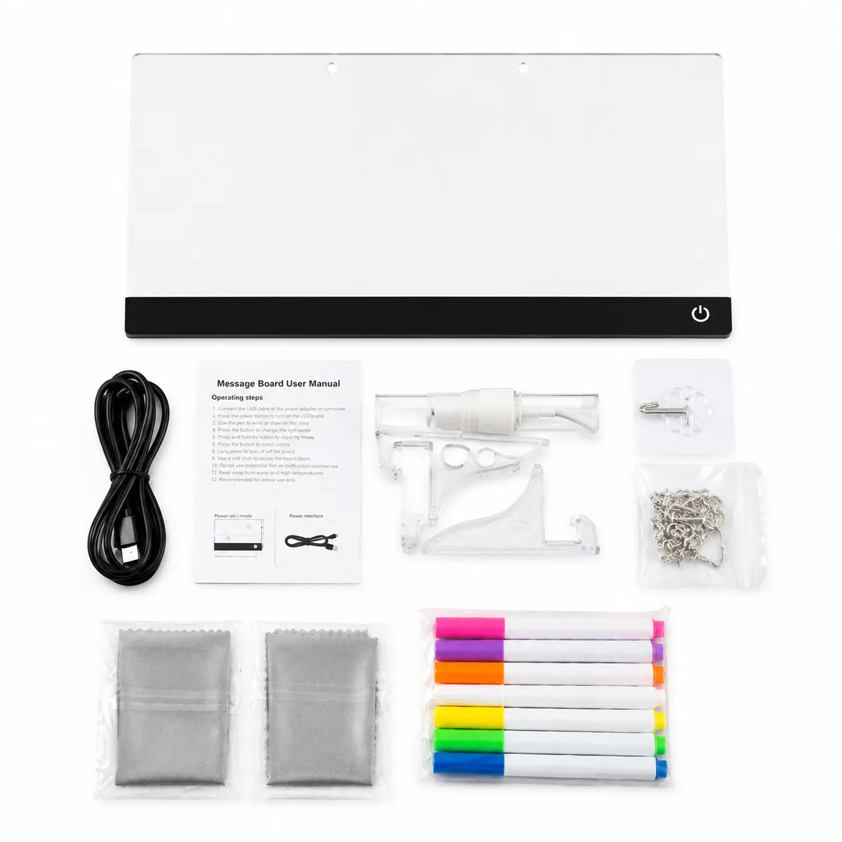 Wonray LED Light-Up Acrylic Message Board (30x40cm)